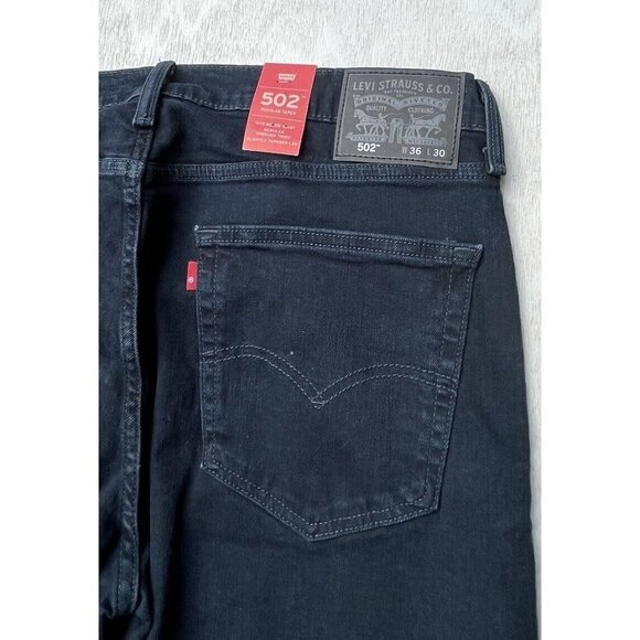 Levi's 502 Strauss Men's Tapered leg Navy Irregular Jeans Size W36 L30 - Picture 4 of 14